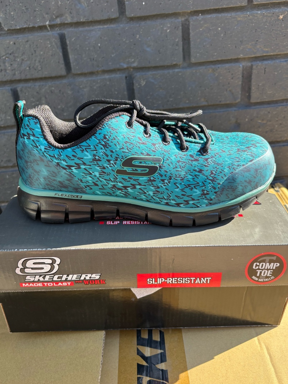Skechers Work Sure Track – Saivy Slip-Resistant Composite Toe Work Shoes - 7